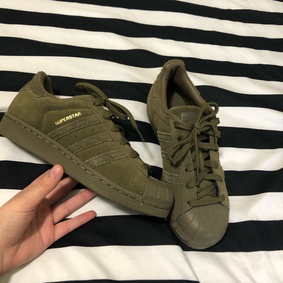 adidas Shoes - Olive Green adidas superstars. NEVER WORN